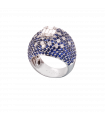Ring with Diamond and Sapphire in White Gold - Galaxy