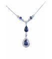 Necklace Sapphire with Diamond in White Gold - Meena