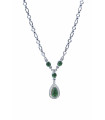 Necklace Emerald with Diamond in White and Yellow Gold - Chloé
