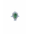 Ring with Diamond and Emerald in White and Yellow Gold - Divas' Dream