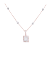 Pendant with Diamonds in White and Rose Gold - Blushing Bride